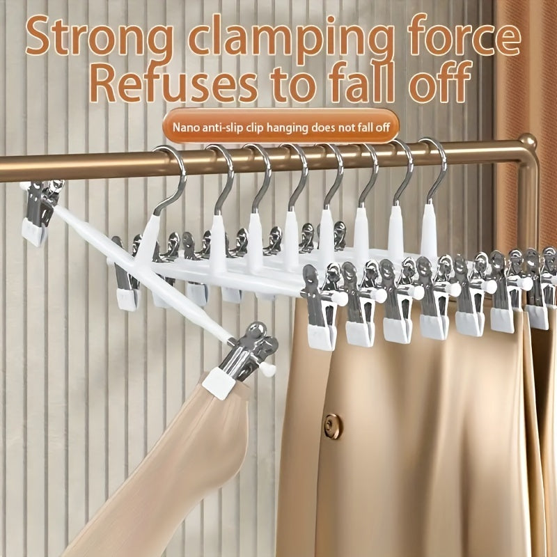 Set of 5 Stainless Steel Pants Hangers: Sturdy, Non-Slip, Space-Efficient - Perfect for Pants, Skirts, Socks, and Jackets