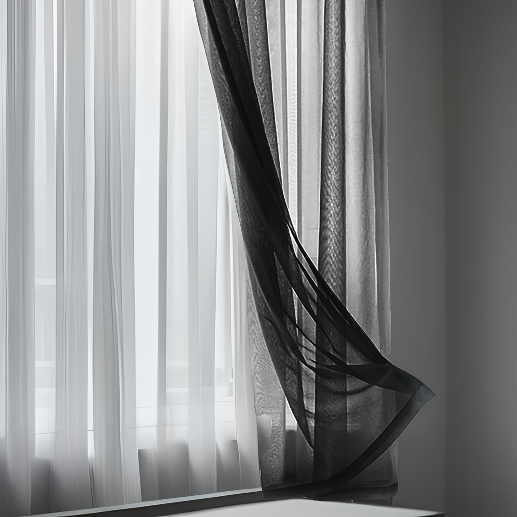 Beautifully designed sheer curtain in a single shade - features a rod pocket for effortless hanging. Ideal for enhancing the décor of your living room, bedroom, kitchen, or bathroom.