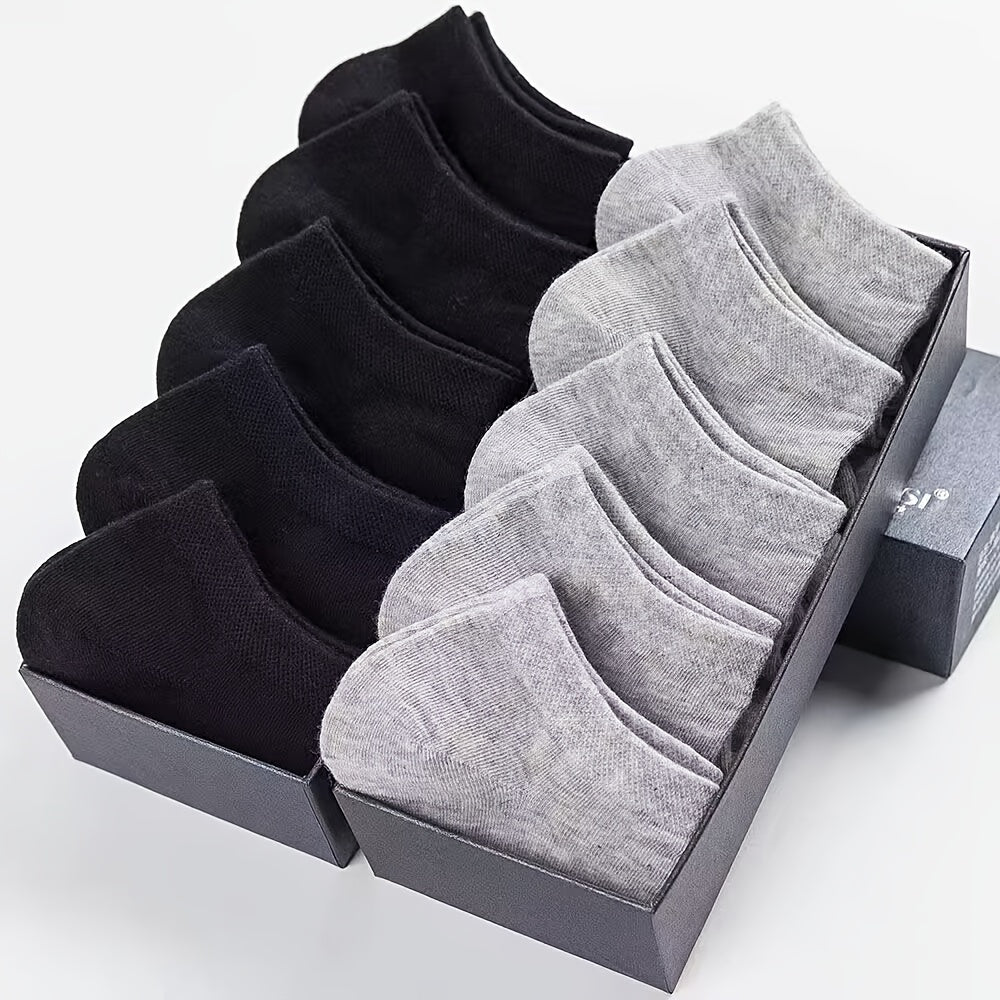 10 pairs of men's short low-cut socks for spring and summer