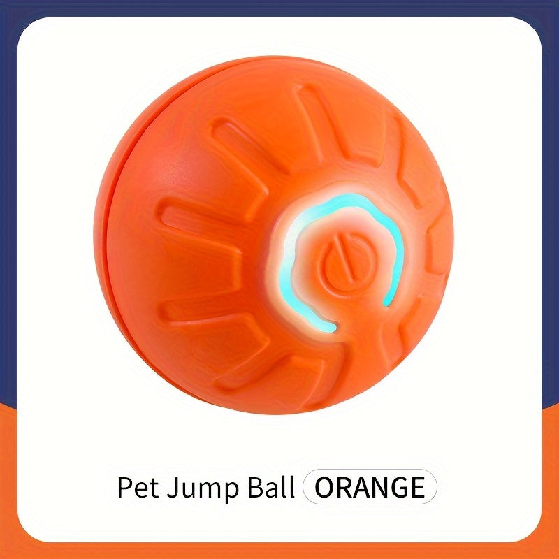 Durable, rechargeable, and safe interactive dog toy with irregular jumping pattern. Promotes fun play, prevents destructive chewing, and engages small to medium breeds.