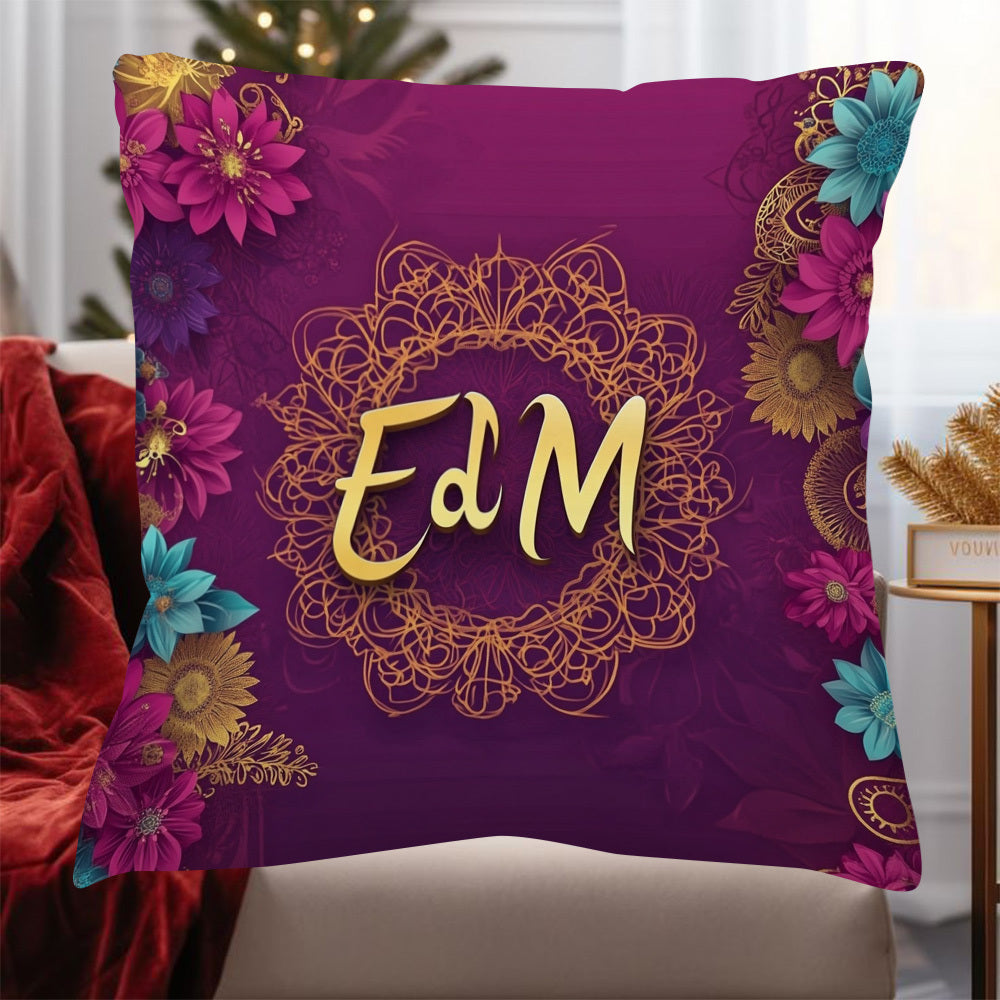 Celebrate Eid Mubarak and Ramadan with our plush square pillow cover, measuring 45.72x45.72cm. Perfect for your sofa, bedroom, or outdoor seating, this versatile cover features a zip closure for easy insertion of a pillow. Machine washable for