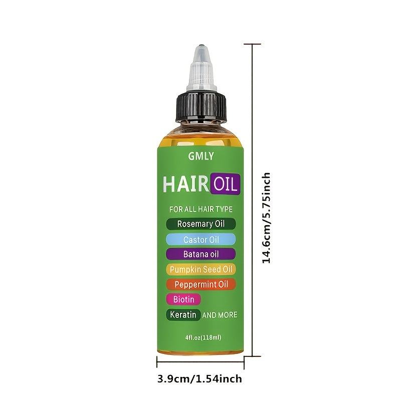 4oz Rosemary Hair Oil Blend for all hair types with Castor, Batana, Biotin, Aloe Vera, Jojoba Oils.