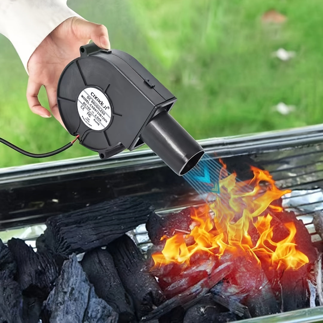 A turbine blower with adjustable speed fan and multiple stove options including barbecue, firewood, and waste oil.