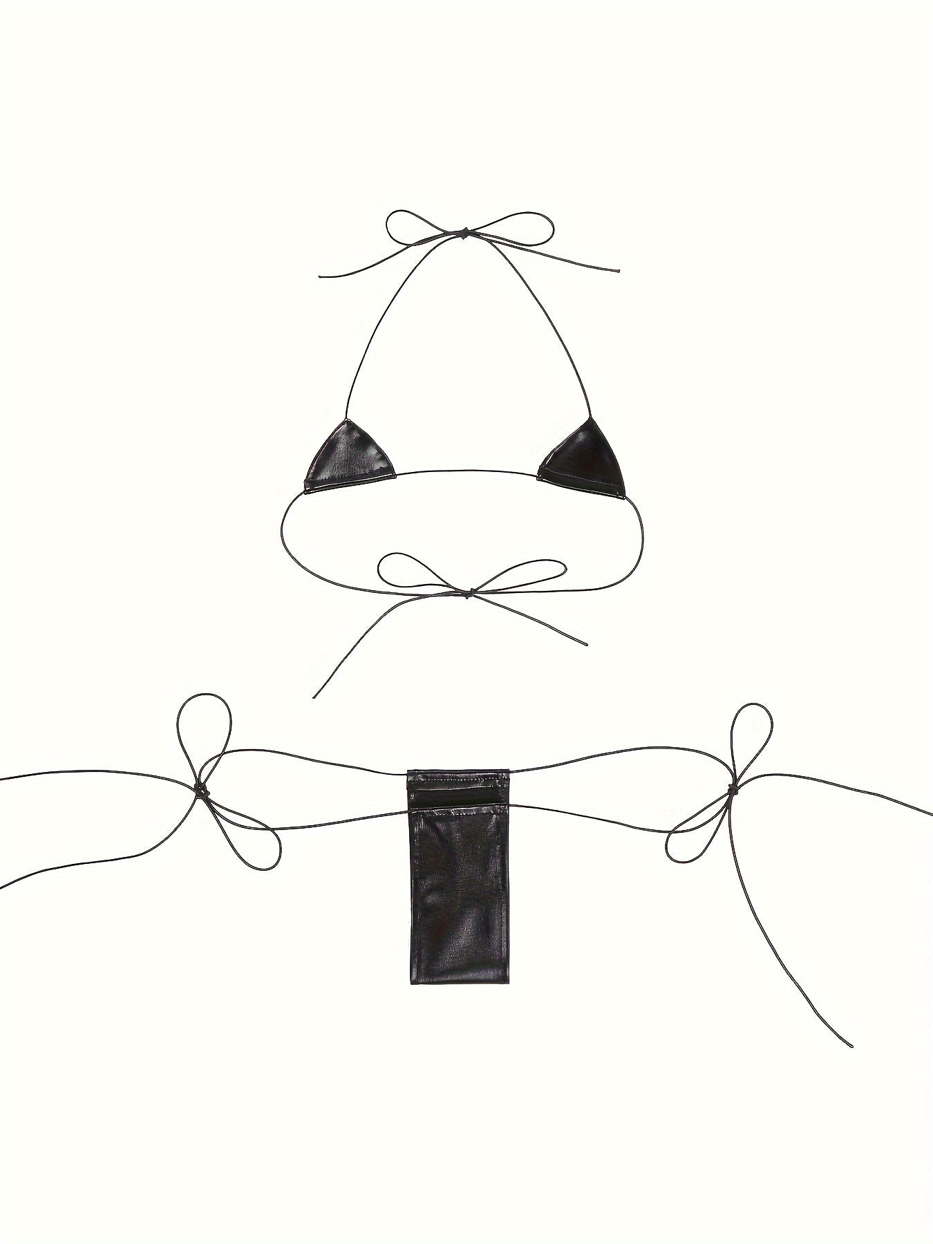 Sexy halter neck lingerie set includes bra, panty, and backless design.