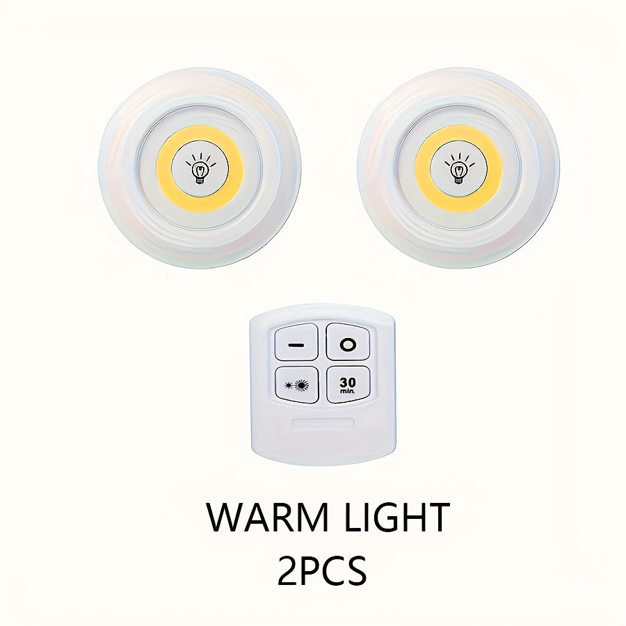 Set of 6/3/2 wireless LED cabinet lights with remote control. Perfect for wardrobe or kitchen COB night lighting.