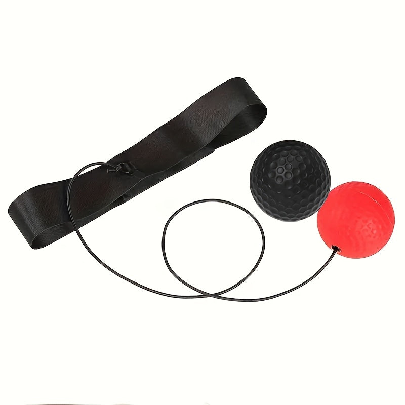 Boxing reflex ball set for adults and teens includes adjustable headband, hand wraps, and carry bag to improve hand-eye coordination, speed, and reaction time.