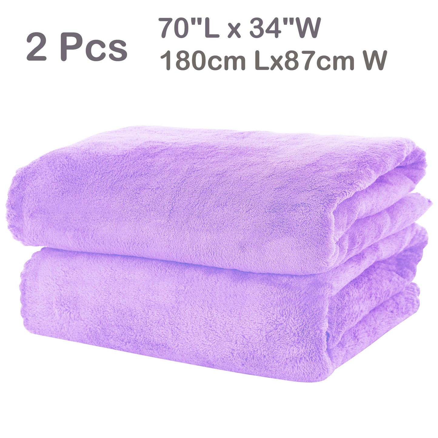 2-piece premium bath towel set made of fluffy polyester coral velvet, highly absorbent and versatile for use in the bathroom, fitness, sports, travel, and as gifts for men and women.