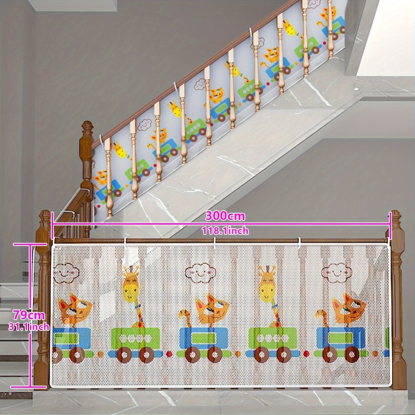 Goldcolin Youngsters Safety Net - Vibrant Design Stair & Balcony Guard, Polyester Fiber Lead-Free, and Enhanced Safety