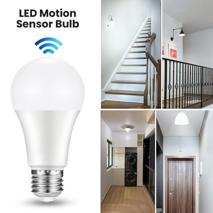 3 PIBAOGU Motion Sensor LED Light Bulbs, 6W, E27 Base, Cold/Warm White Options, Smart Infrared Sensor for Home Lighting, 220V AC Power Supply.