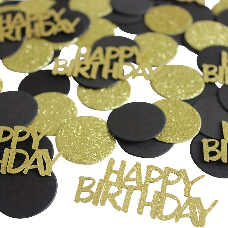 100pcs black and golden birthday confetti with polka dots for table decoration