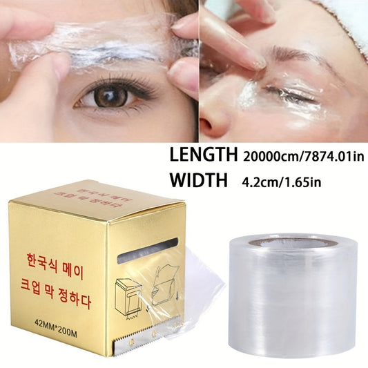 Tuffking Tattoo Barrier Film for Eyebrows & Lips - bu ichki kesgichga ega bo'lgan shaffof, cho'ziluvchan himoya qoplamasi. O'lchami 42mm x 200m, u doimiy makiyaj va tatuirovka san'atkorlari uchun zarurdir.