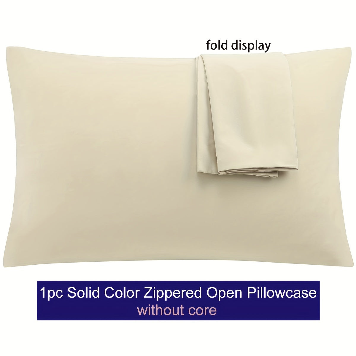 Breathable Microfiber Pillowcase with Zipper Closure- Solid Color, Various Sizes Available, Soft Texture