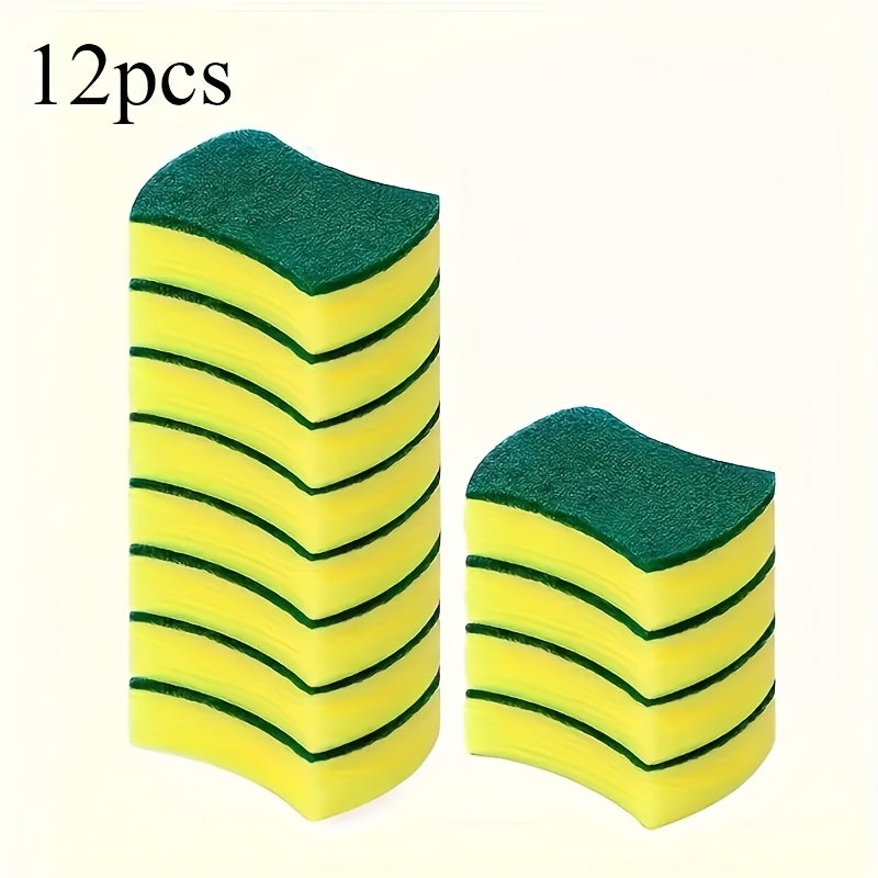 Set of 12 or 24 Scrubbing Sponges and Pads - Ideal for Kitchen, Tableware and Bathroom Cleaning - Tough and Long-lasting