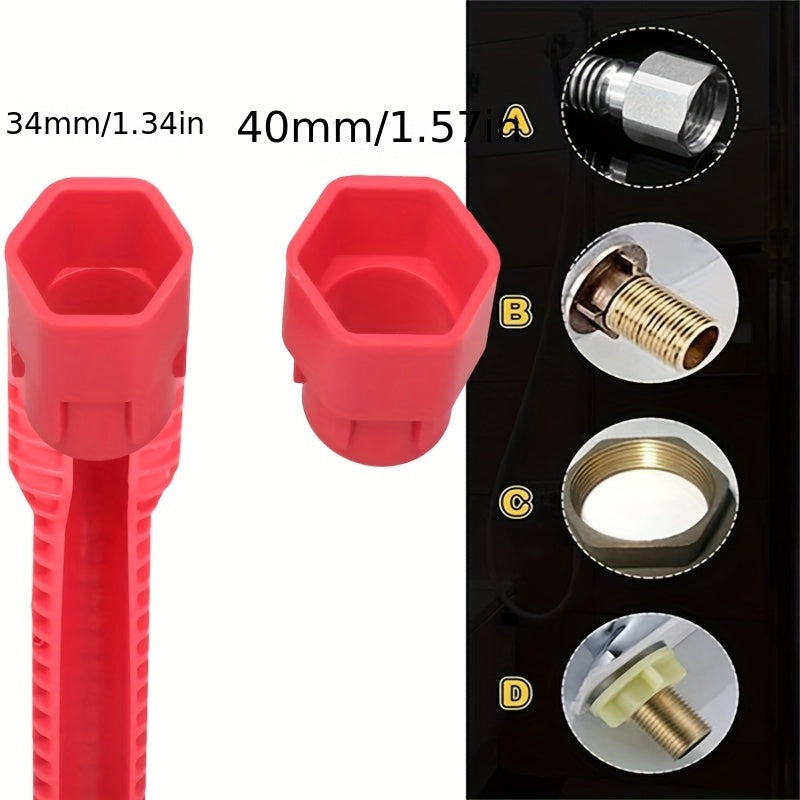 Multi-functional sink wrench for faucet and valve installation and maintenance, made with durable PP material and waterproof grip handle.