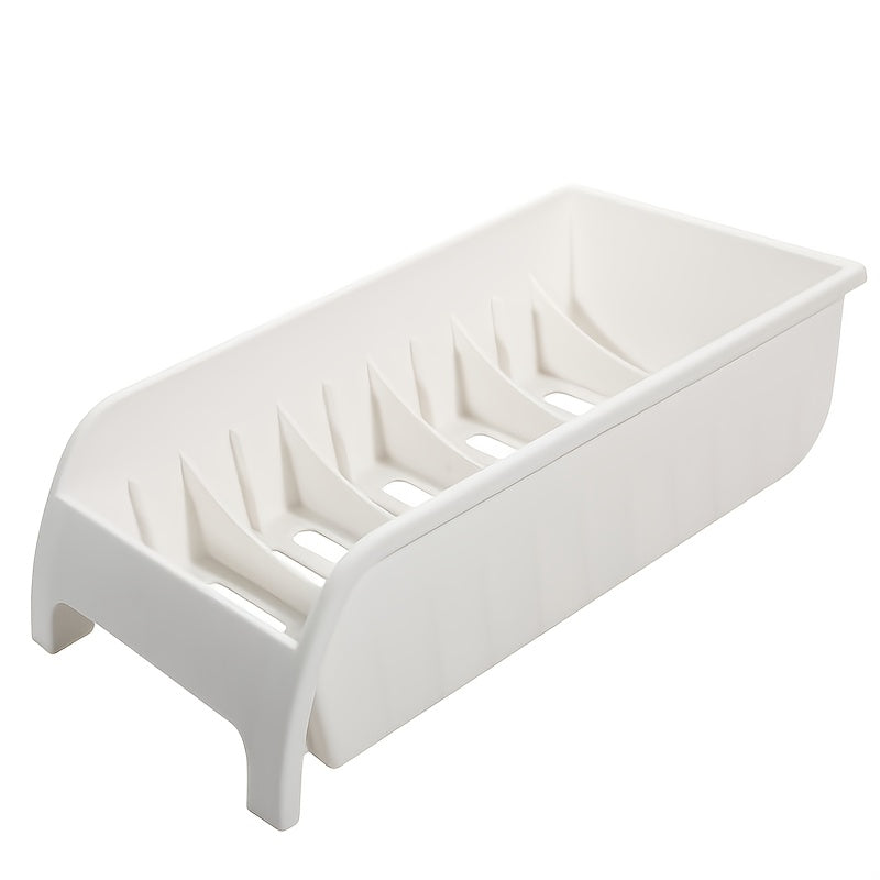 Dish Rack with Partitioned Design for Space-Saving - Made of Food Grade Plastic, Features Open Storage, No Assembly Needed, Convenient Side Standing Design, Practical Dish Drying Shelf