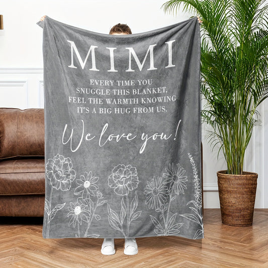 One piece Mimi gift, cozy Mimi blanket gift, special Mimi birthday gift, perfect Mimi Mother's Day and Christmas present, soft and warm flannel blanket gift for Mimi, great for snuggling on the sofa or as a throw blanket.