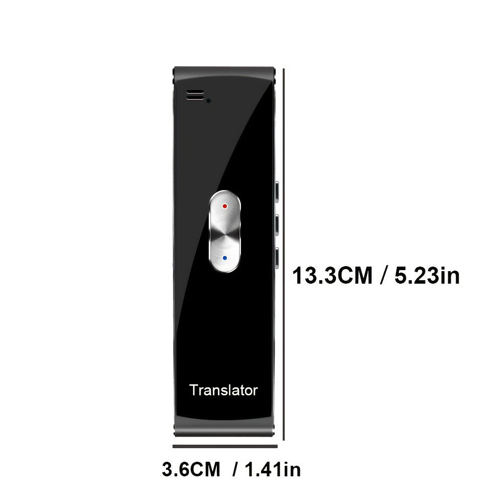 Real-Time 2-Way Voice Translator with 137 Language Support, USB Rechargeable, Wireless for Travel, Learning, Business, and Chat Recording.