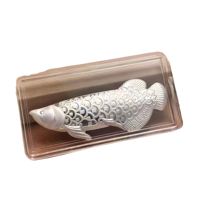 1 piece of silvery tea ceremony accessories for making tea and boiling water, a silvery dragon fish tea pet, and a silvery leaf for sterilizing and softening water quality.