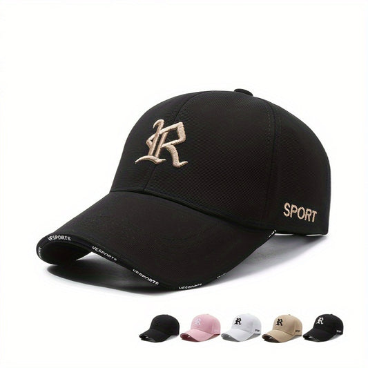 One 3D Embroidered Letter Baseball Cap made of soft polyester, hand washable, adjustable, breathable, UV protection, suitable for cycling, golf, outdoor activities, and holidays.