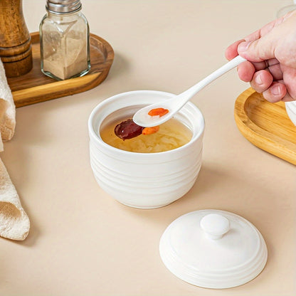 Ceramic stew pot with lid: microwave & outdoor safe, rust-resistant for home kitchens, catering, restaurants