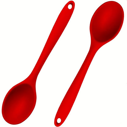 Silicone spoon set in 2 or 4 pieces for better mixing while cooking, stirring salads, and soups.