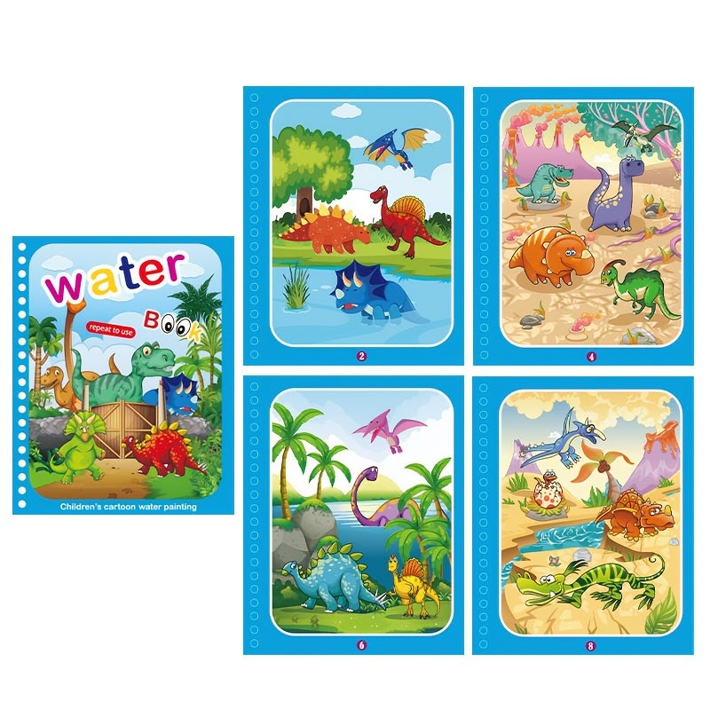 Reusable water drawing books for children with water pen, promoting imaginative play and enhancing drawing skills using paper material in mixed colors.