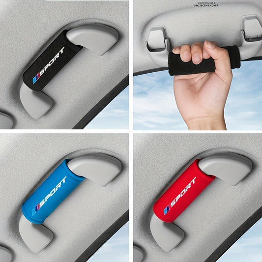 Soft-touch car door handle covers for BMW models with easy installation and non-slip grip.