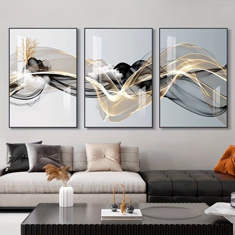 3-piece canvas poster set featuring small fresh landscape modern art, ideal for bedroom or living room. Makes a great gift for fall room decoration. Frame not included.