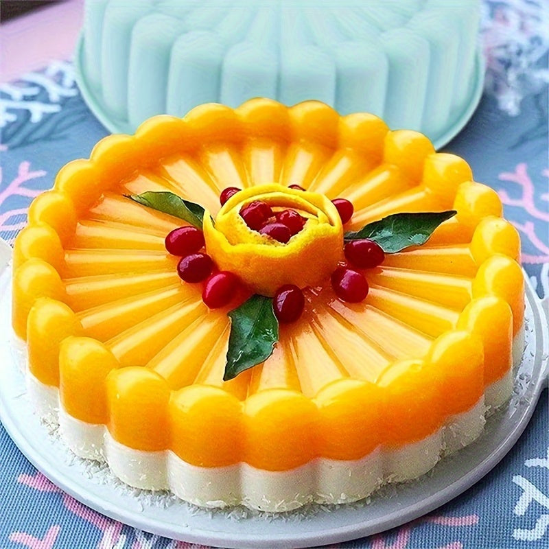 Clearance item: Silicone Charlotte Cake Pan - Reusable Mold Slot Cake Pan. Non-stick Round Silicone Mold for Strawberry Crisp, Cheese Cake, Brownie Tart, and Pie. Dimensions: 19.51*6.1 cm. Perfect addition to your kitchen supplies and accessories for