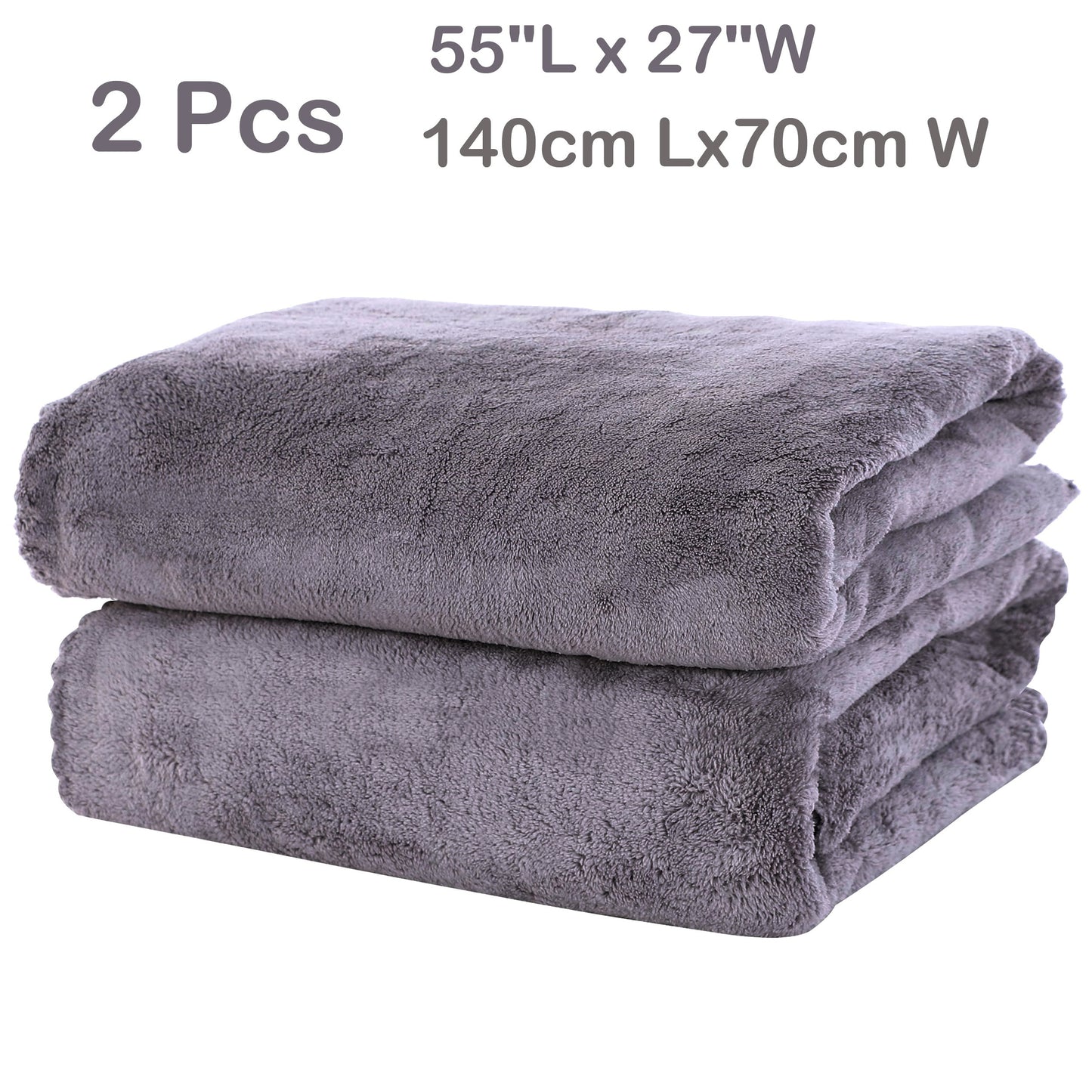 2-piece premium bath towel set made of fluffy polyester coral velvet, highly absorbent and versatile for use in the bathroom, fitness, sports, travel, and as gifts for men and women.