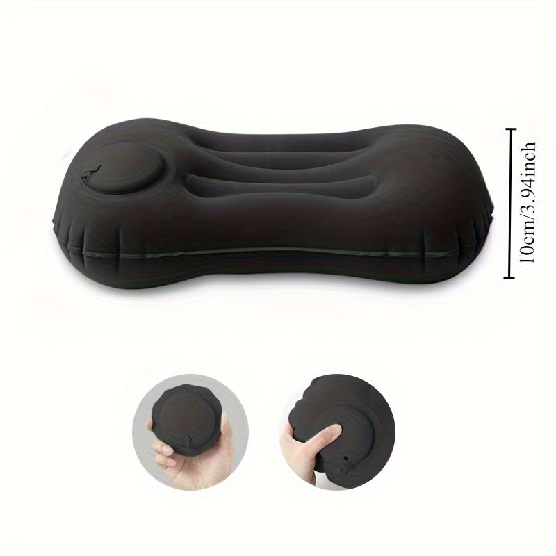 Inflatable Travel Pillow: A Versatile Solution for Comfortable Sleep on the Go - Lightweight, Compact, Easy to Inflate for Camping and Driving - Soft Cover, Easy to Clean