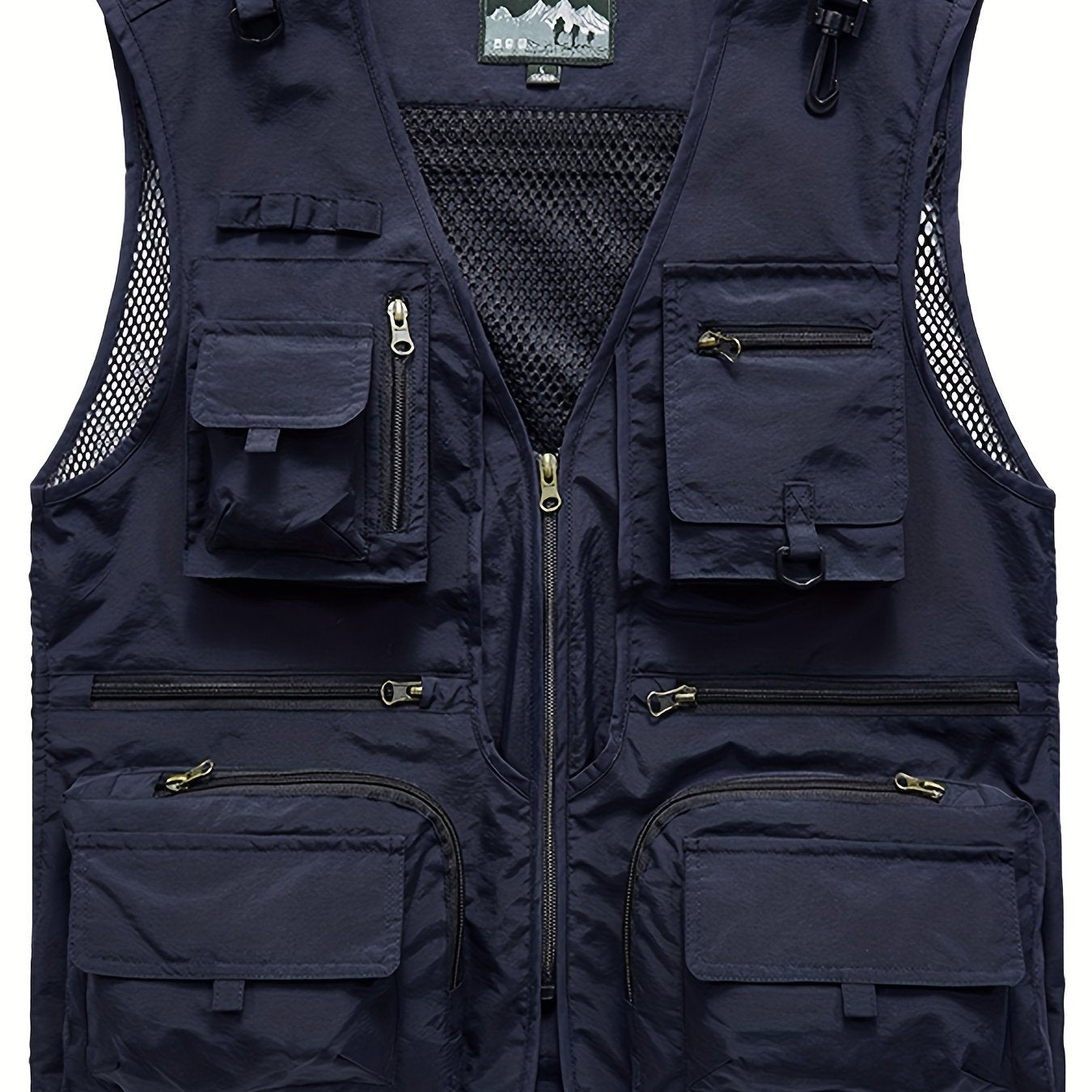 Men's Zipper Pockets Cargo Vest for Spring/Summer outdoor activities.