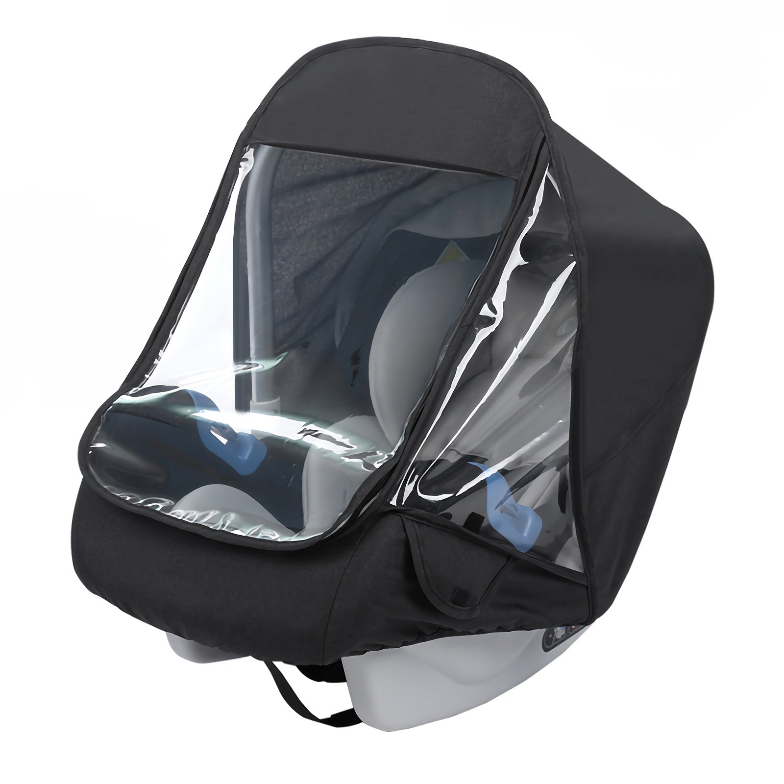 Cover your stroller, carrier basket, and car seat with our portable rain cover made of EVA material.