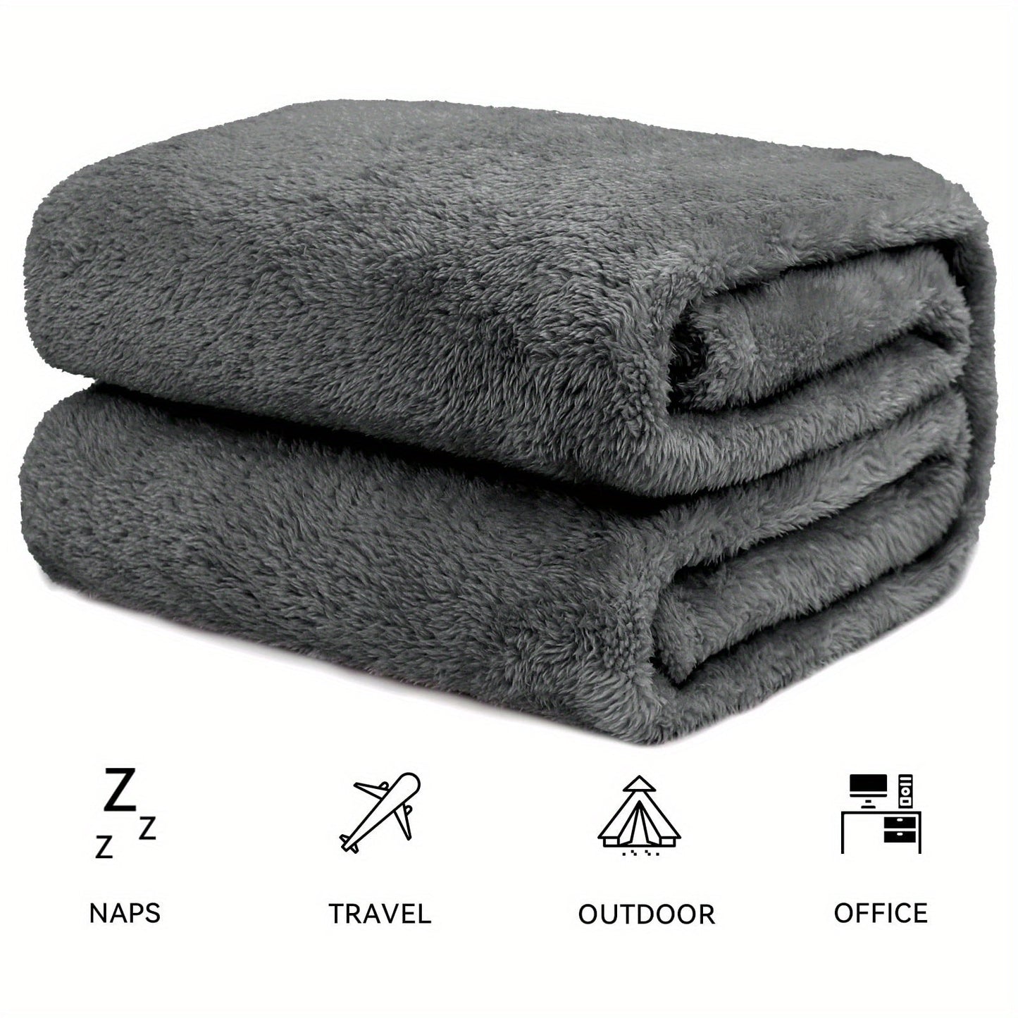 Soft and lightweight plush blanket perfect for couch, sofa, bed, and camping - keep cozy and warm while sleeping and snuggling