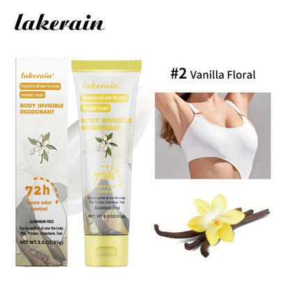 Lakerain Body Invisible Full Body Fragrance, 72H Odor Aluminum Free, 3.0Oz (85G)