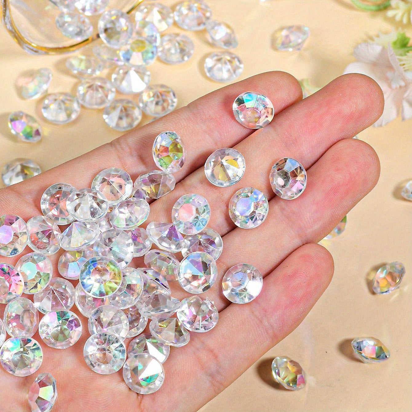 150 pieces of acrylic artificial diamonds for wedding, desktop, vase, party, and DIY decorations.