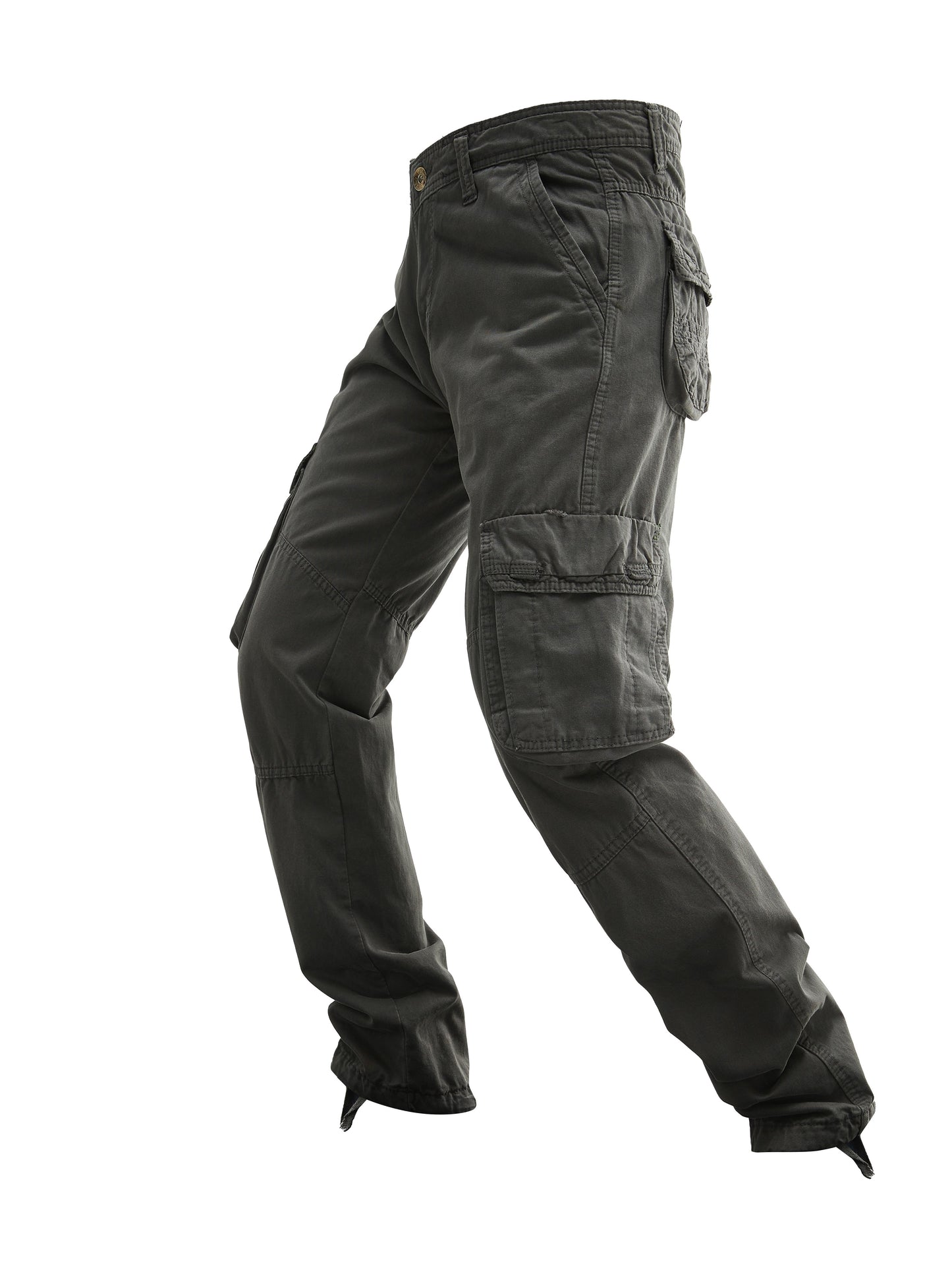 Male Cotton Cargo Pants with Multiple Pockets, Streetwear Style for Spring/Autumn