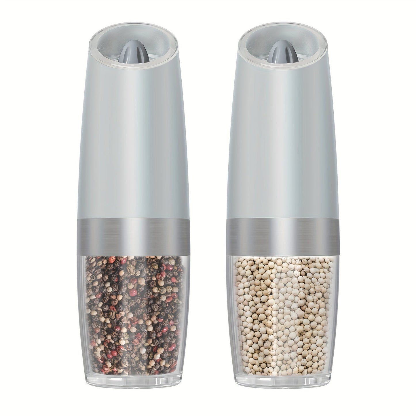 The Electric Salt and Pepper Grinder Set is a versatile kitchen tool that can grind either salt or pepper with adjustable coarseness. It is battery operated and features an LED light for easy use in low light settings. With its one-hand automatic