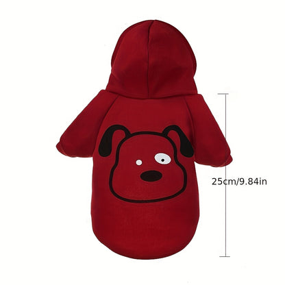 Winter pet hoodie - knit polyester pullover sweatshirt for small to medium breeds, machine washable cozy plush pet clothing.