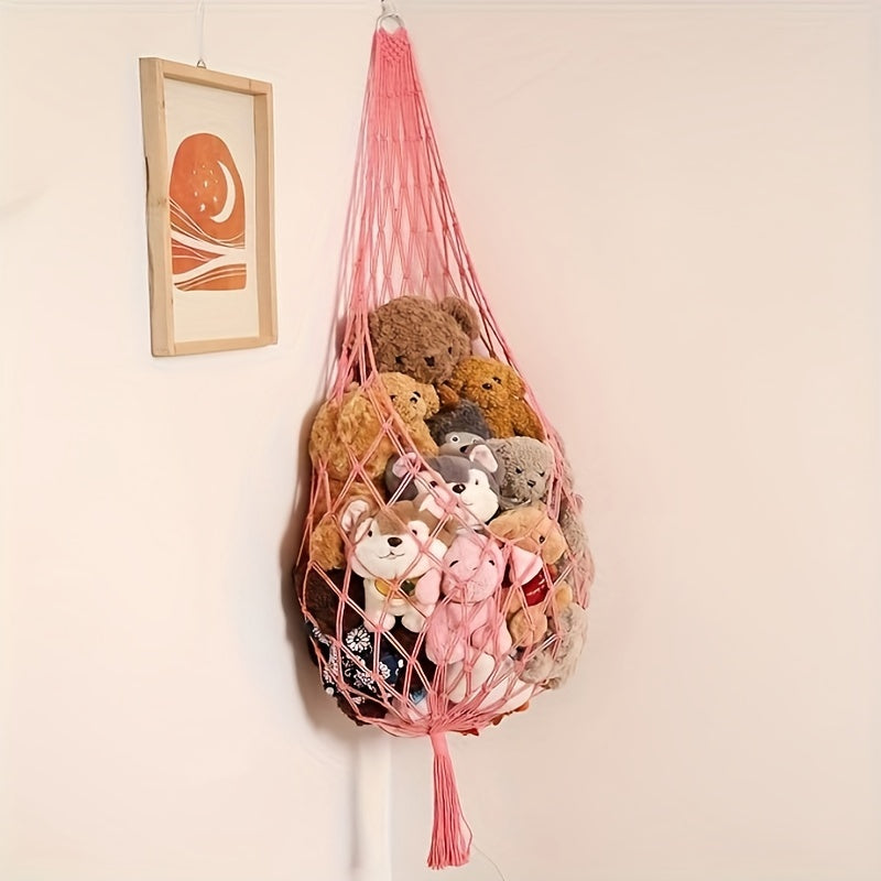 Get organized with this spacious stuffed animal hammock! Our fabric toy storage rack is easy to install and features a spherical net design perfect for holding plush toys. Ideal for children's daycare settings, this toy organizer is available in white