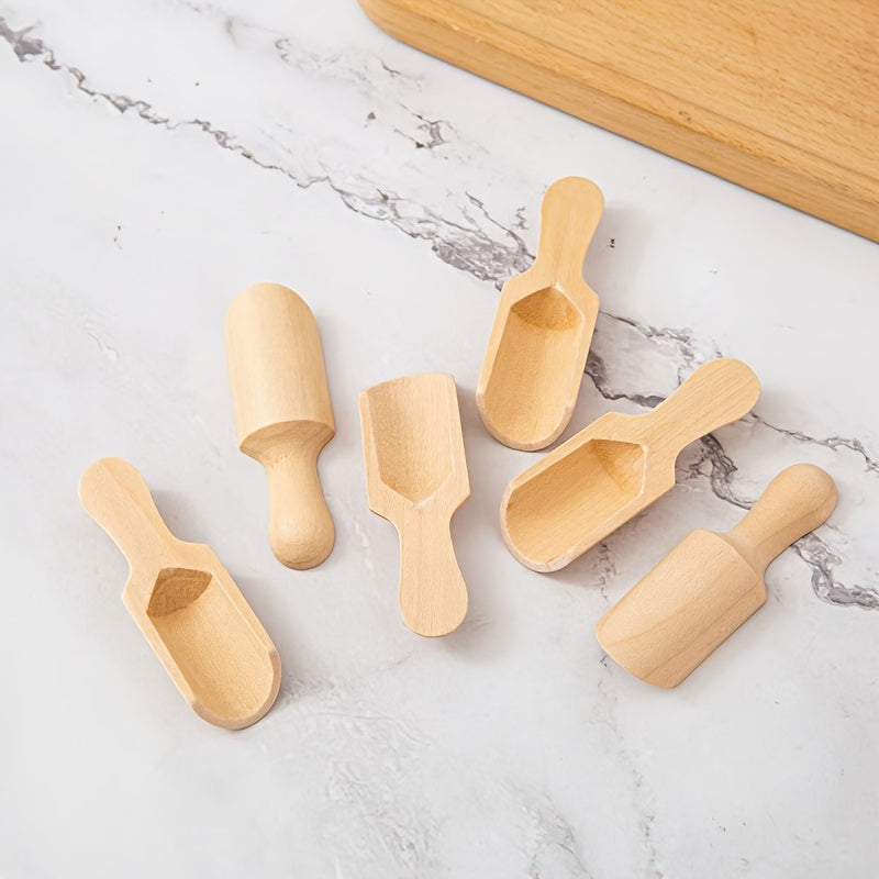 Set of 10 wooden spoons for bath salts, coffee, and tea - perfect for kitchen and dining use. Ideal for use with coffee, tea, and espresso.