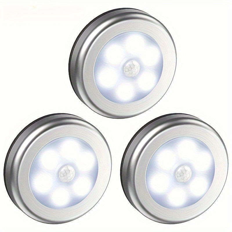 Motion Sensor Puck Lights in sets of 3, 6, 9, or 12, battery-powered LED lights for various areas of the home.