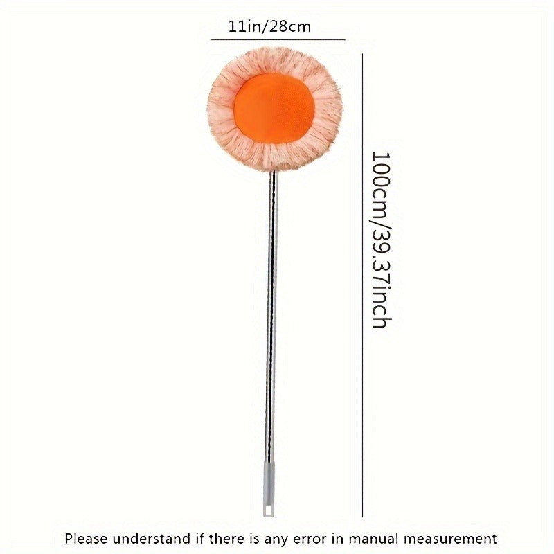 Телескопическая потолочная швабра с мягкой вращающейся микрофибровой головкой - Легко удаляет пыль и грязь с различных поверхностей без батареек. Идеально подходит для нескольких комнат в доме.
