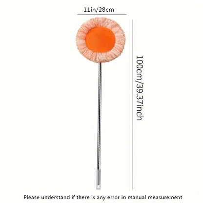 Телескопическая потолочная швабра с мягкой вращающейся микрофибровой головкой - Легко удаляет пыль и грязь с различных поверхностей без батареек. Идеально подходит для нескольких комнат в доме.