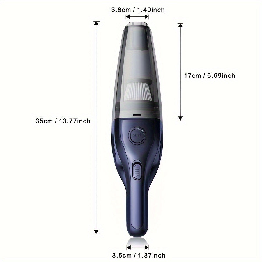 Compact Vacuum Cleaner Perfect for Home and Car Use, Featuring Powerful Suction, Rechargeable via USB, Includes Multiple Attachments for Versatile Cleaning Needs, Ideal for Car, Home, Office, and More.