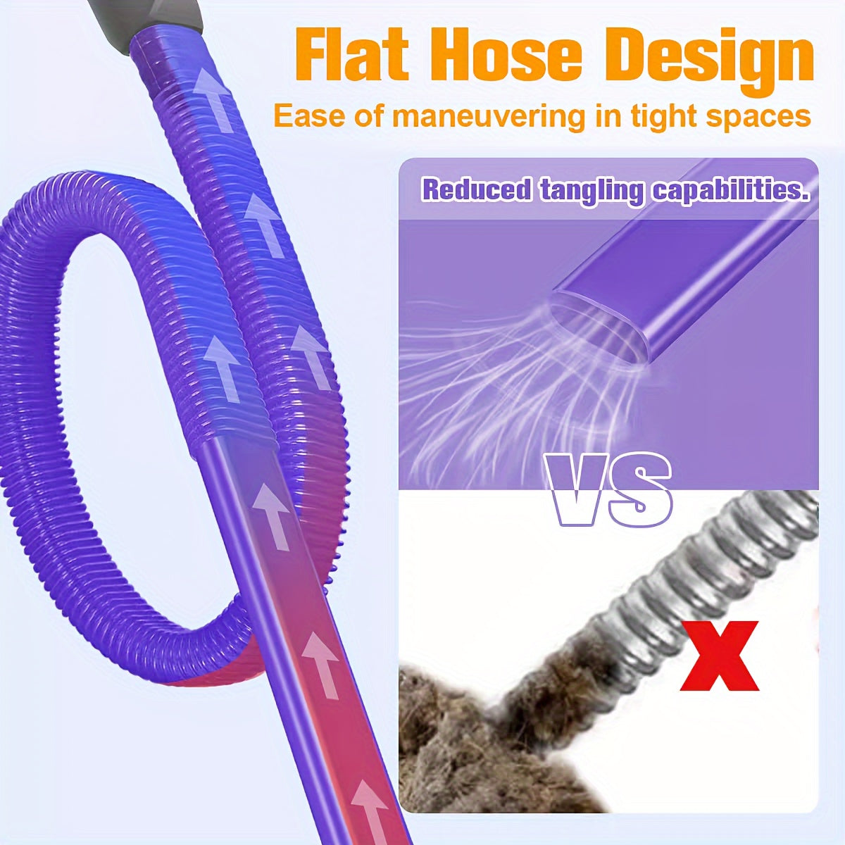 Flexible Hose Attachment for Dryer, Durable Plastic Material, Compatible with Most Vacuum Models V6-V15, Ideal for Efficient Cleaning, 1pc Spiral Hose