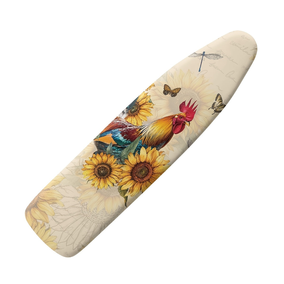 Farmhouse Ironing Board Cover featuring an Artistic Rooster & Hen Design - Made from PET Material, Dustproof, Non-Stick, and Stain-Resistant with Elastic Edge for Easy Installation - Perfect for Home Use or as a Gift