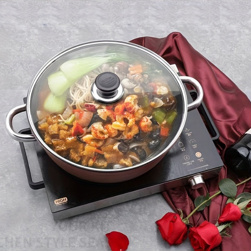 Durable Soup Pot with Non-Stick Coating, Suitable for High Temperatures, Ideal for Healthy Cooking, Compatible with Electric and Gas Stoves, Perfect for Home or Commercial Kitchens, Dorm Rooms, and Instant Noodles, Made from Quality Enameled Cast Iron