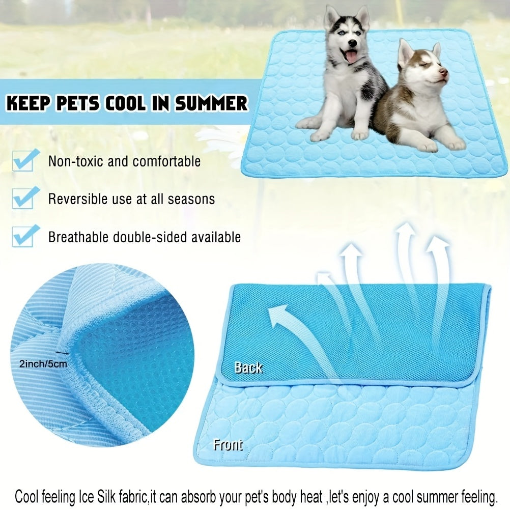 Breathable polyester pet bed for small to medium breeds, ideal for keeping dogs cool in summer.