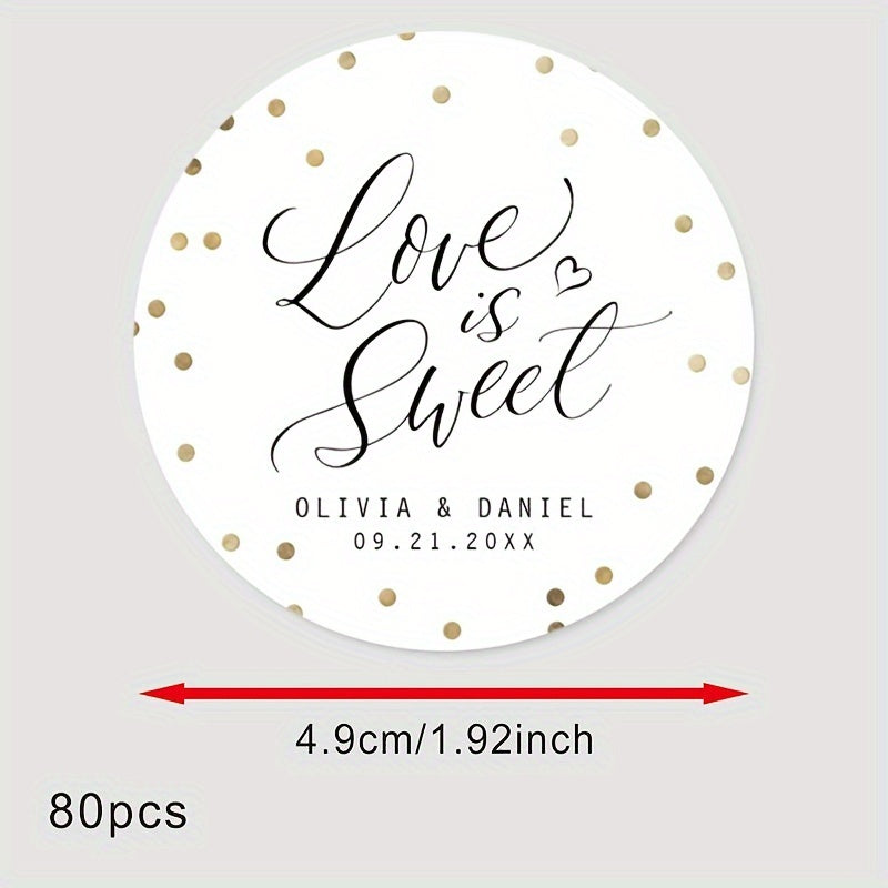 Personalized Round Labels for Bridal Showers - Custom Thank You Stickers with Name & Date, Matte Finish on Recyclable Paper